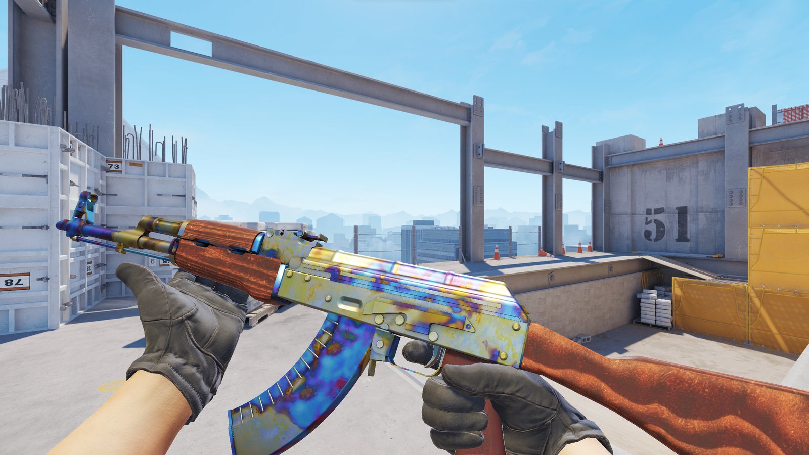 Илл. 1. AK-47 | Поверхностная закалка / Case Hardened, обычный паттерн, состояние: После полевых испытаний / Field-Tested