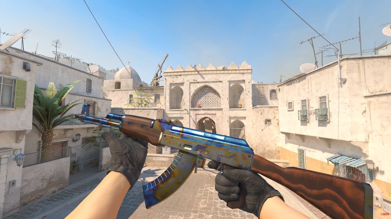 Илл. 2. AK-47 | Поверхностная закалка / Case Hardened, Blue Gem, паттерн №661, состояние по доступности: Прямо с завода / Factory New
