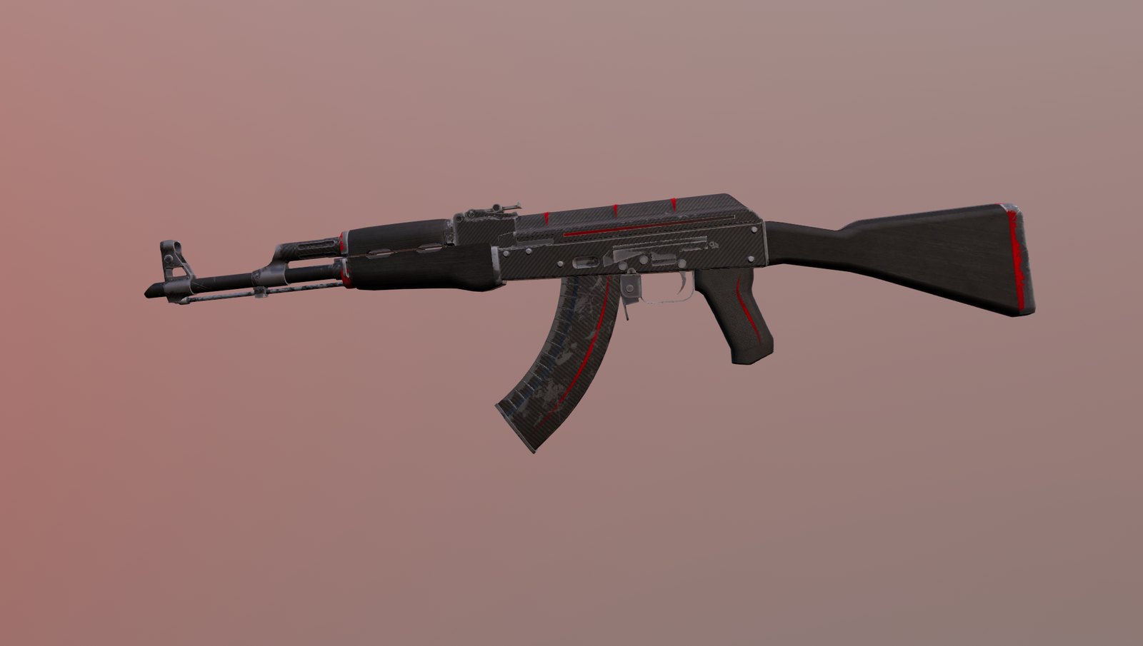 Илл. 22. AK-47 | Redline, После полевых испытаний / Field-Tested, высокое число износа